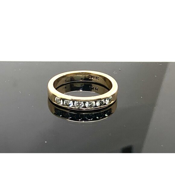 Women's Wedding Band Diamond 0.10ctw 14k Yellow Gold Stackable Ring Size 6 - Picture 12 of 14